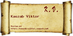 Kaszab Viktor névjegykártya